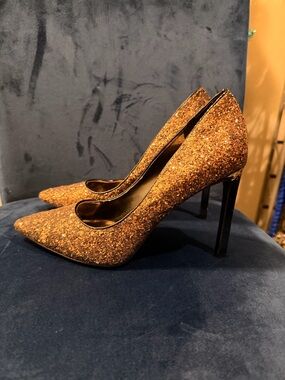 Nine West Tatiana Brown Glitter Pointed-Toe Stiletto Pumps